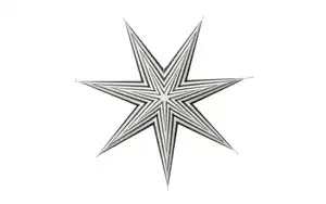 Papier Stern Stripe, dunkelgrün/weiß, 70 cm