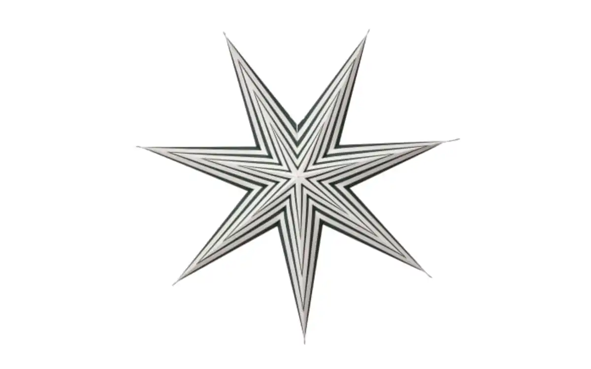 Bild 1 von Papier Stern Stripe, dunkelgrün/weiß, 70 cm