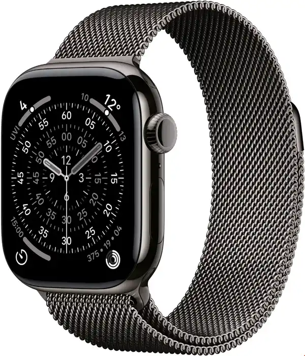 Bild 1 von Apple Watch Series 11 (42mm) GPS+5G Smartwatch Titan mit Milanaise Armband schiefer/schiefer