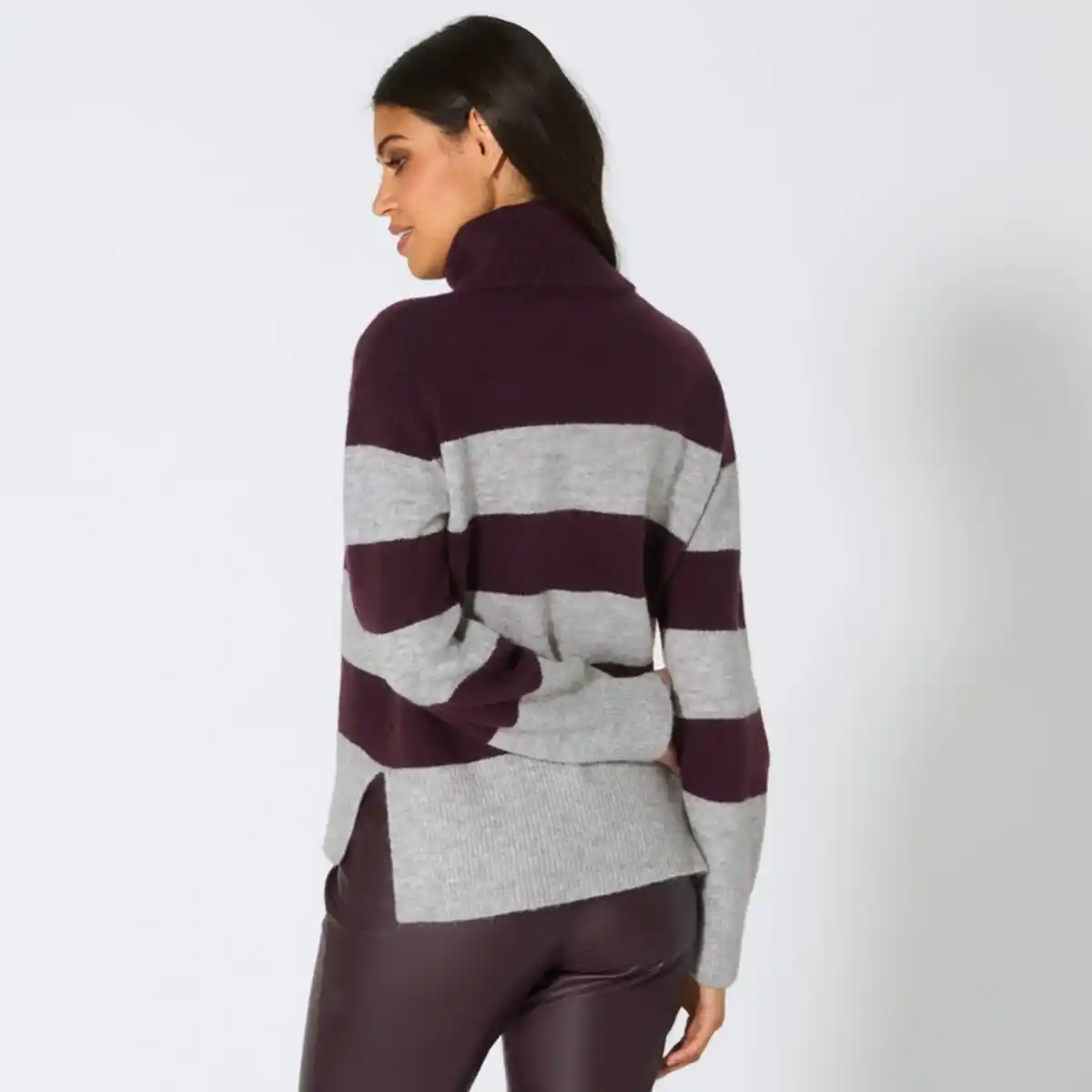 Bild 4 von Damen-Ringelpullover mit Rollkragen