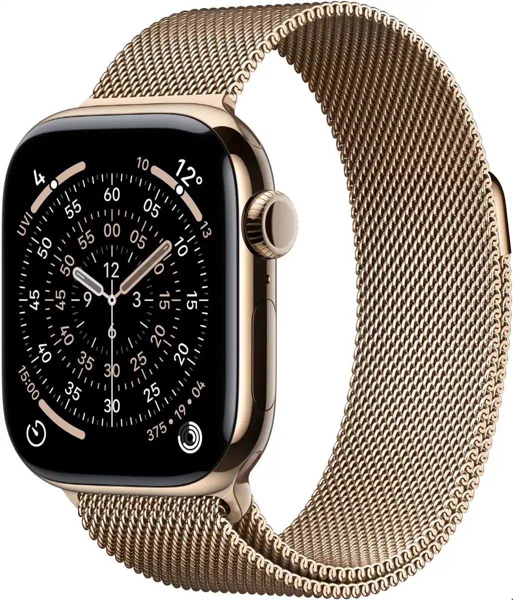 Bild 1 von Apple Watch Series 11 (42mm) GPS+5G Smartwatch Titan mit Milanaise Armband gold/gold