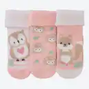 Bild 1 von Baby-Mädchen-Frotteesocken mit Waldtier-Motiv, 3er-Pack