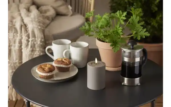 Bild 3 von Outdoor LED Kerze Flamme soft, graubraun, 12,5 cm