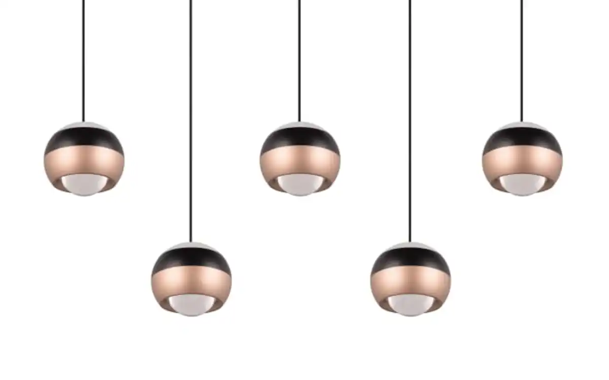 Bild 4 von LED-Pendelleuchte Orbit, schwarz/coffee, 5-flammig, 100 cm, inkl. Dimmfunktion