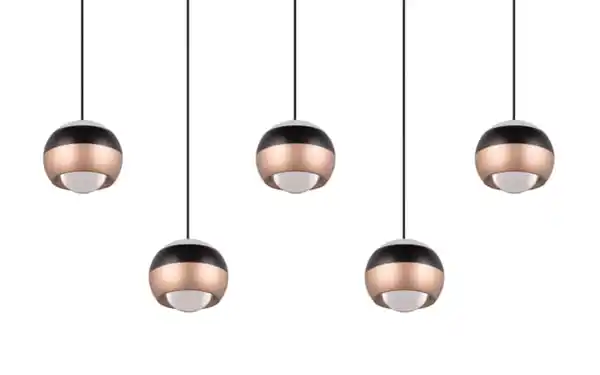 Bild 4 von LED-Pendelleuchte Orbit, schwarz/coffee, 5-flammig, 100 cm, inkl. Dimmfunktion