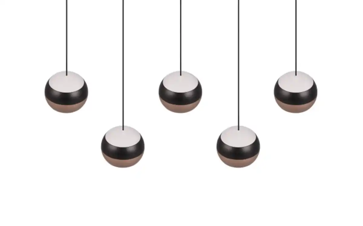 Bild 2 von LED-Pendelleuchte Orbit, schwarz/coffee, 5-flammig, 100 cm, inkl. Dimmfunktion