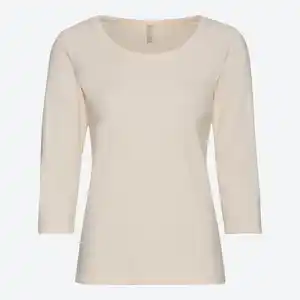 Damen-Shirt mit 3/4-Arm in Rippstrick