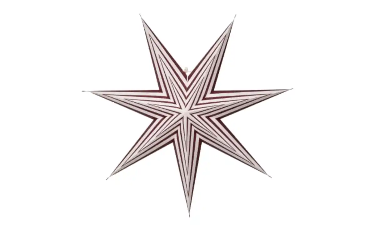 Bild 1 von Papier Stern Stripe, dunkelrot/weiß, 60 cm