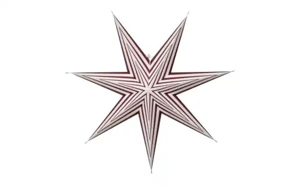 Bild 1 von Papier Stern Stripe, dunkelrot/weiß, 60 cm