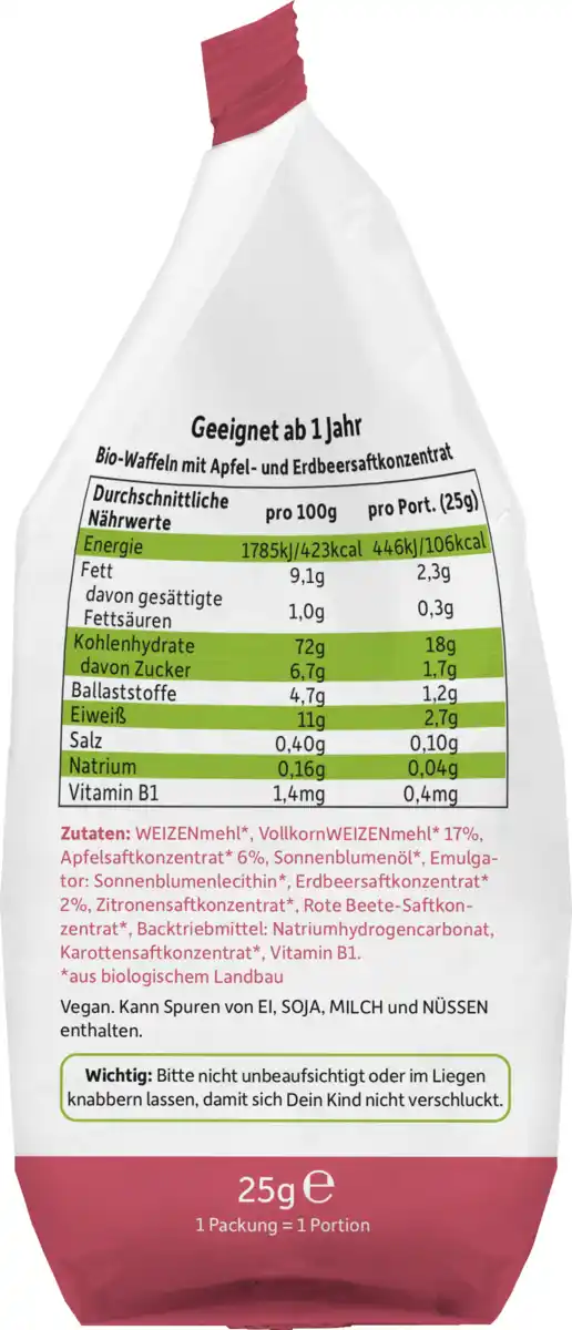 Bild 3 von Freche Freunde Bio Waffel-Herzchen Apfel-Erdbeere, 25 g