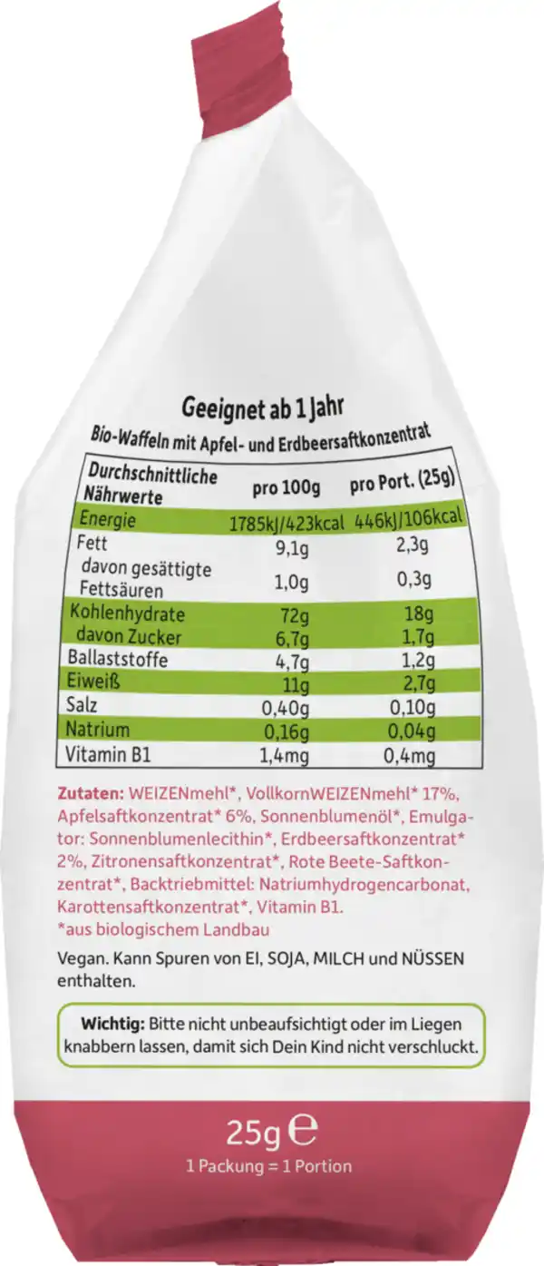 Bild 3 von Freche Freunde Bio Waffel-Herzchen Apfel-Erdbeere, 25 g