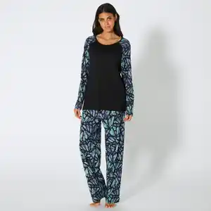 Damen-Pyjama mit Schmetterlingsmuster, 2-teilig