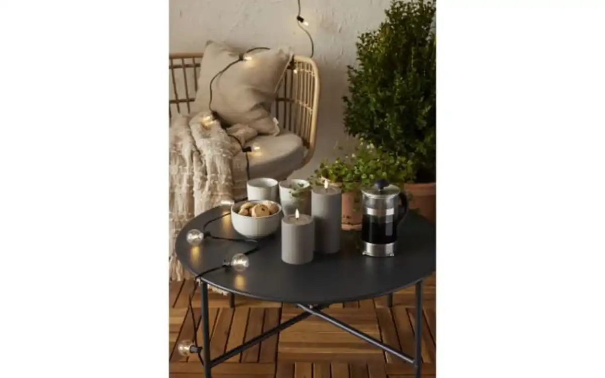 Bild 2 von Outdoor LED Kerze Flamme soft, graubraun, 12,5 cm