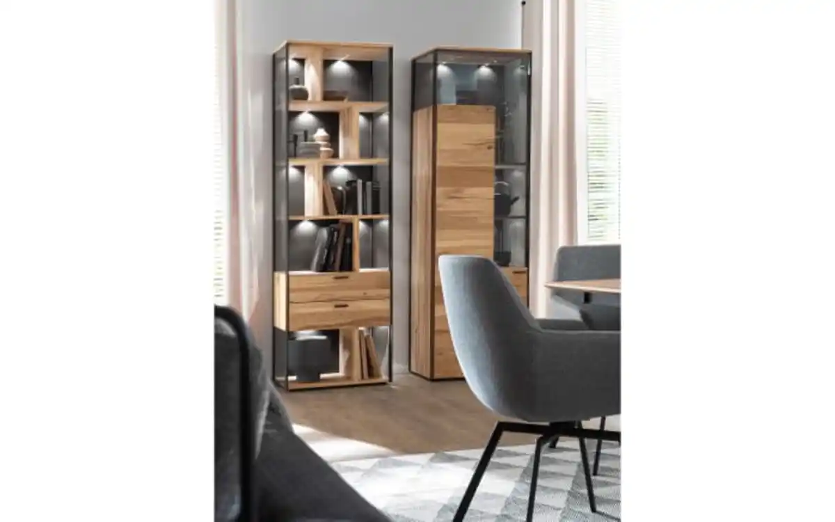 Bild 4 von Schöner Wohnen Kollektion - Vitrine Andra, Eiche rustico/anthrazit, 207 cm