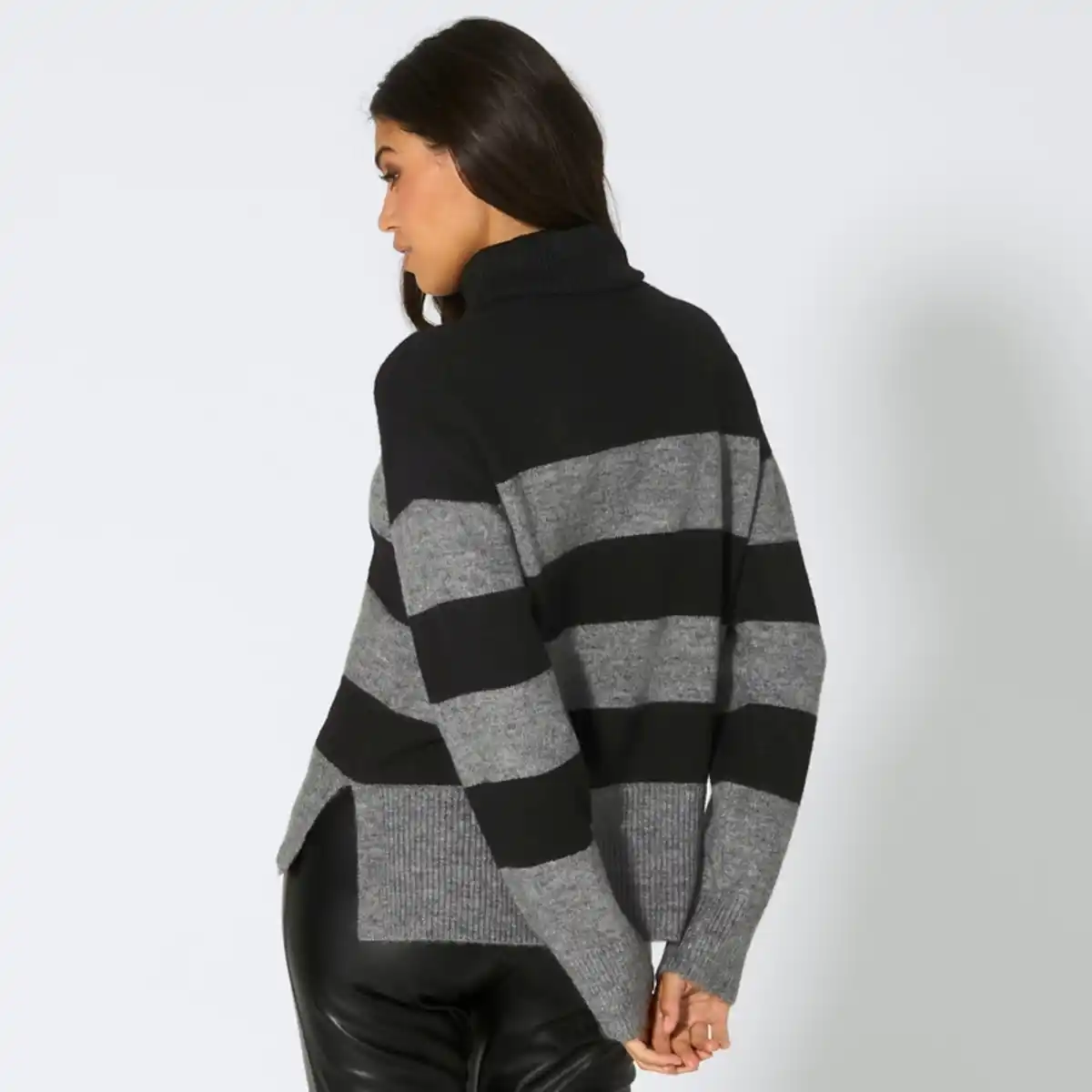 Bild 4 von Damen-Ringelpullover mit Rollkragen