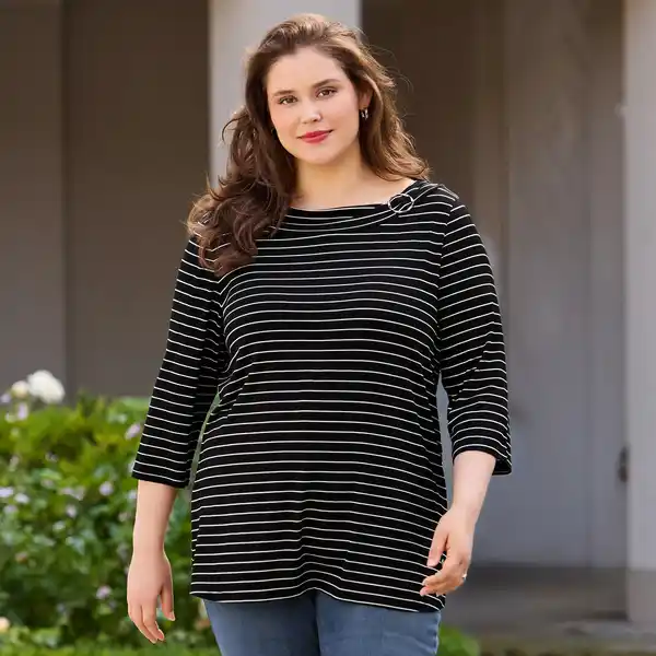 Bild 1 von Damen-Langarmshirt mit Bootausschnitt, große Größen