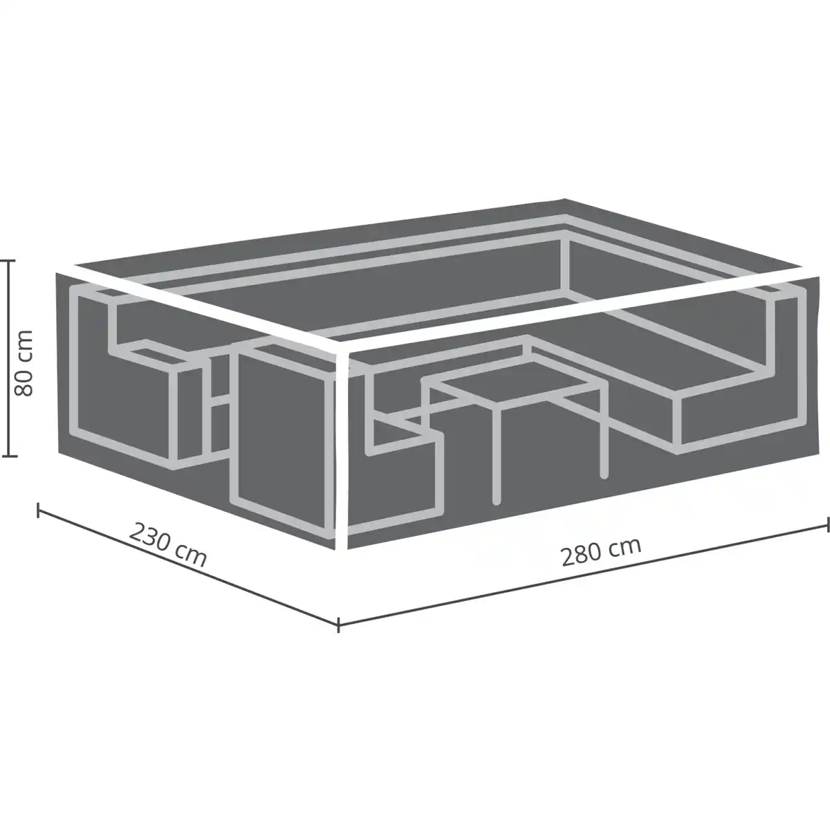 Bild 4 von Perel Garten-Schutzhülle XL für Lounge-Gruppen 80 cm x 230 cm x 280 cm