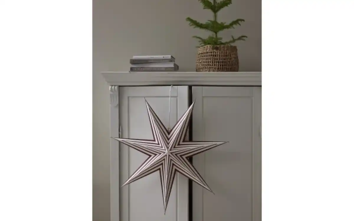 Bild 4 von Papier Stern Stripe, dunkelrot/weiß, 60 cm