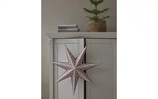 Bild 4 von Papier Stern Stripe, dunkelrot/weiß, 60 cm