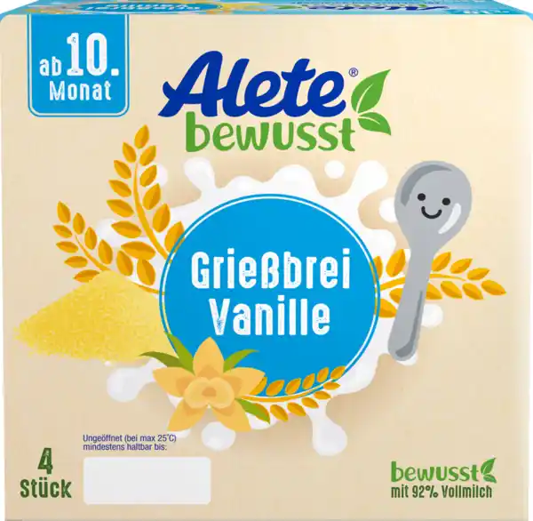 Bild 1 von Alete bewusst Grießbrei Vanille, 400 g