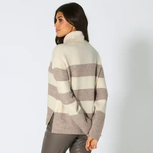 Bild 4 von Damen-Ringelpullover mit Rollkragen