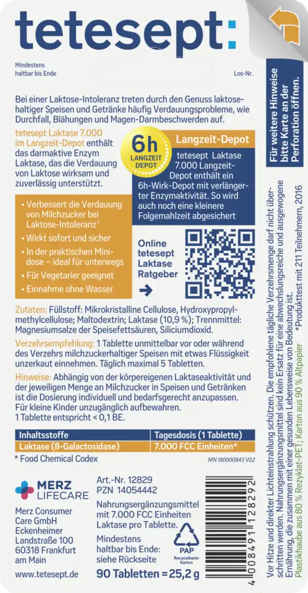 Bild 4 von tetesept Laktase 7.000 Langzeit-Depot Mini-Tabletten, 25,2 g