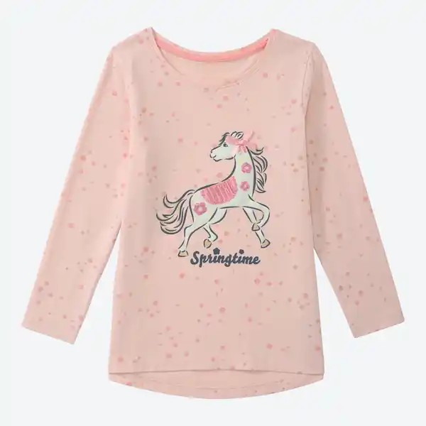 Bild 1 von Kinder-Mädchen-Shirt mit Pferde-Aufdruck