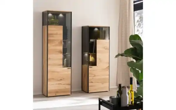 Bild 3 von Schöner Wohnen Kollektion - Vitrine Andra, Eiche rustico/anthrazit, 207 cm