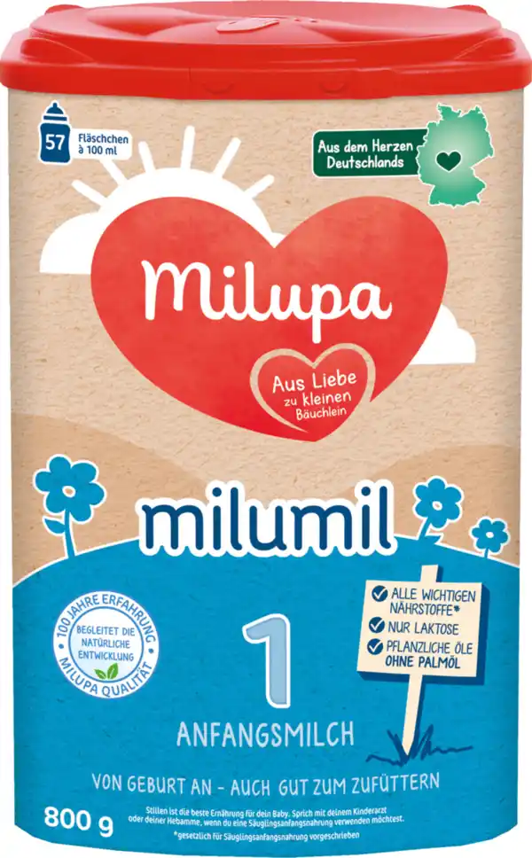 Bild 1 von Milupa Milumil 1 Anfangsmilch von Geburt an, 800 g