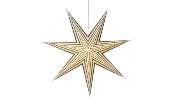 Bild 2 von Papier Stern Stripe, dunkelgrün/weiß, 70 cm