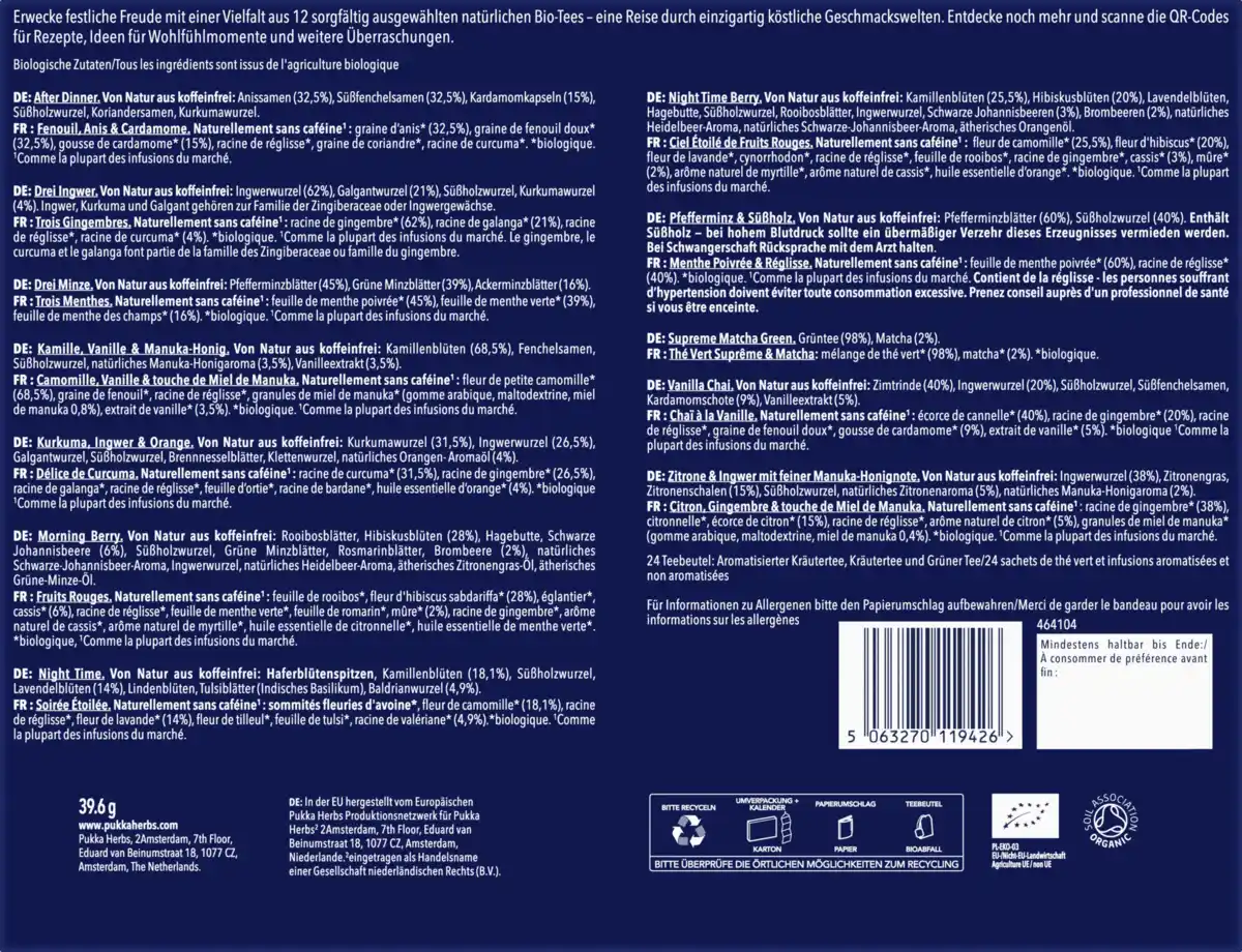 Bild 2 von Pukka Bio-Tee Wohlfühlkalender 2025 (24 Beutel), 39,6 g