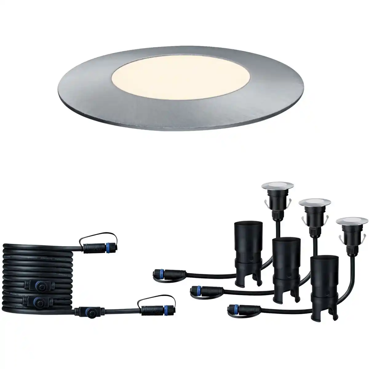 Bild 1 von Paulmann Plug&Shine Bodeneinbaustrahler Ergänzungs-Set IP65 Warmweiß