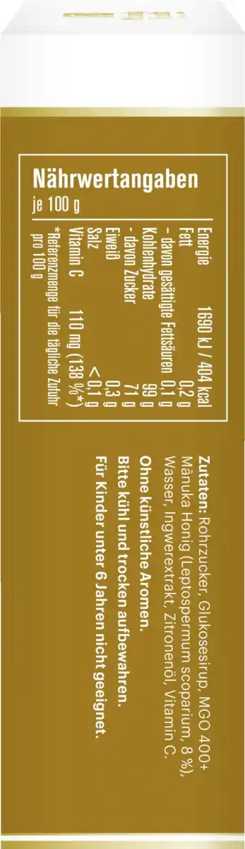 Bild 3 von manuka health Manuka Honig Hustenbonbons MGO 400 Ingwer & Zitronen-Geschmack, 100 g