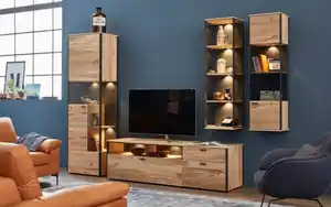 Schöner Wohnen Kollektion - Wohnwand Andra, Eiche rustico/anthrazit