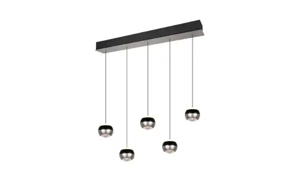 Bild 1 von LED-Pendelleuchte Orbit, schwarz/nickel, 5-flammig, 100 cm, inkl. Dimmfunktion