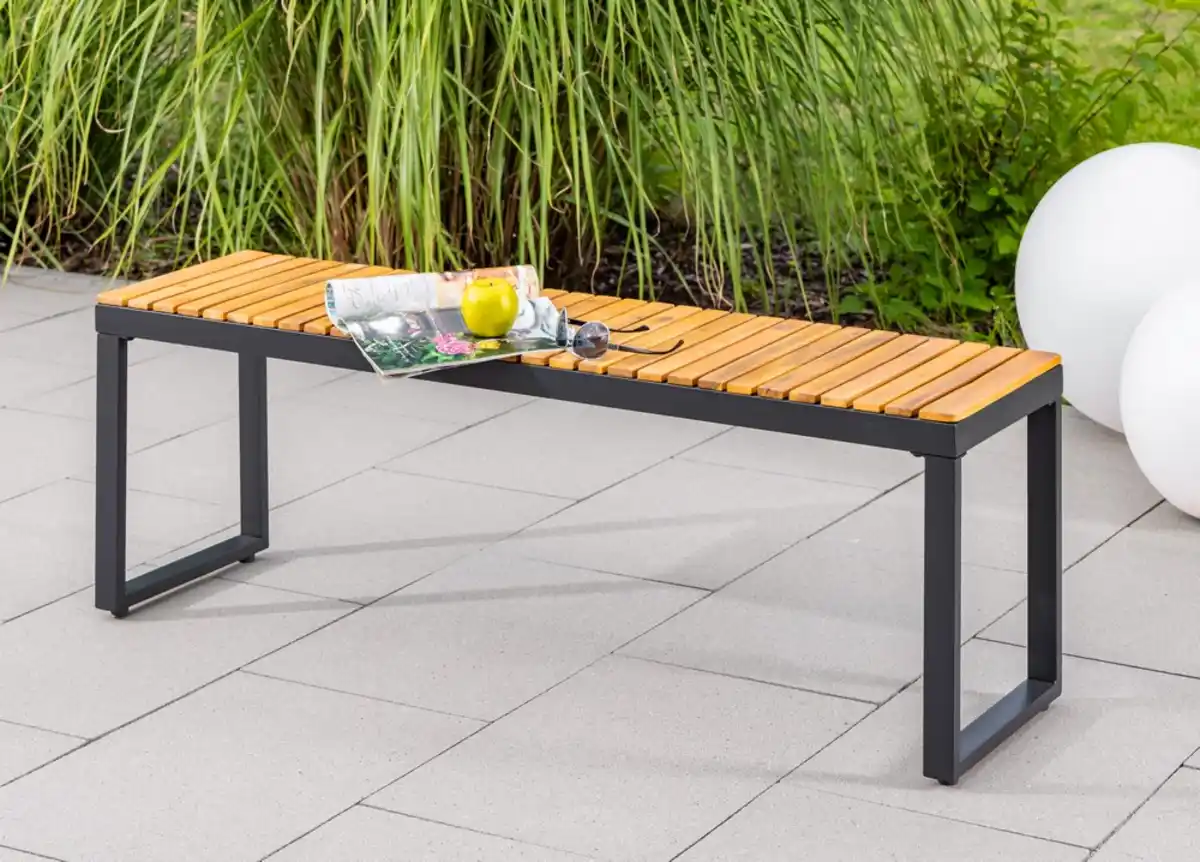 Bild 2 von Gartenbank aus Akazienholz, ca. 130 x 35 x 45 cm