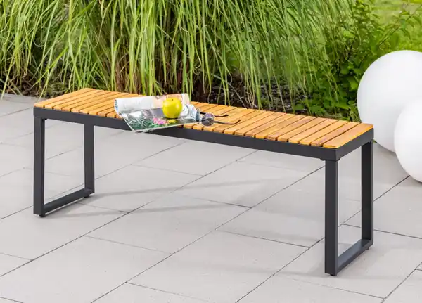 Bild 2 von Gartenbank aus Akazienholz, ca. 130 x 35 x 45 cm