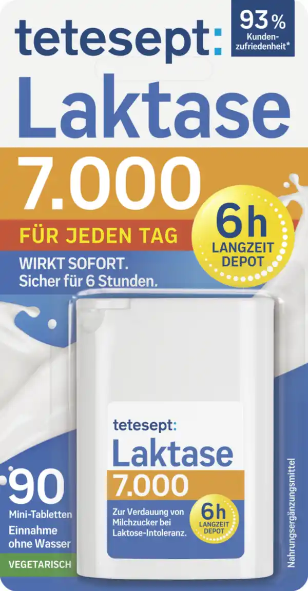 Bild 1 von tetesept Laktase 7.000 Langzeit-Depot Mini-Tabletten, 25,2 g