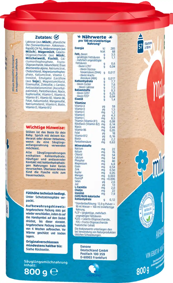 Bild 3 von Milupa Milumil 1 Anfangsmilch von Geburt an, 800 g