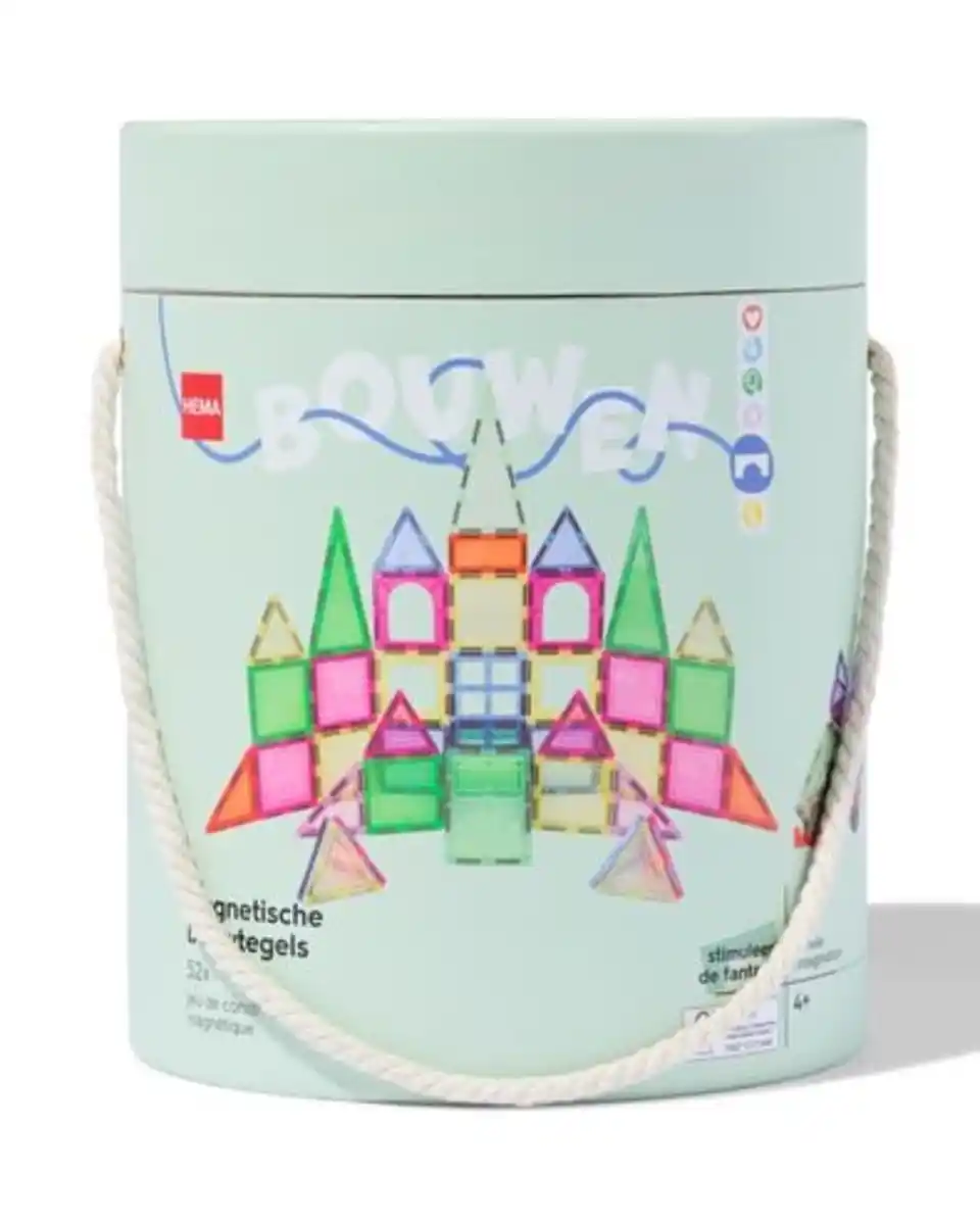 Bild 1 von Magnetische Kacheln im Eimer 52-teilig