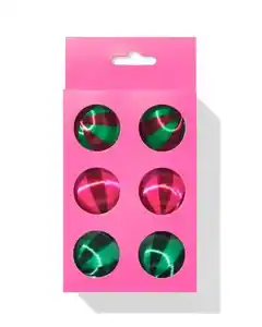Christbaumkugeln, Set, 4,4 cm, Satin – 6 Stück
