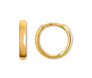 375 Gold Creolen glatt