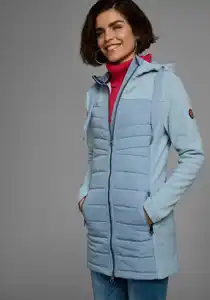 KangaROOS Langjacke im modischen Materialmix, Blau|grau