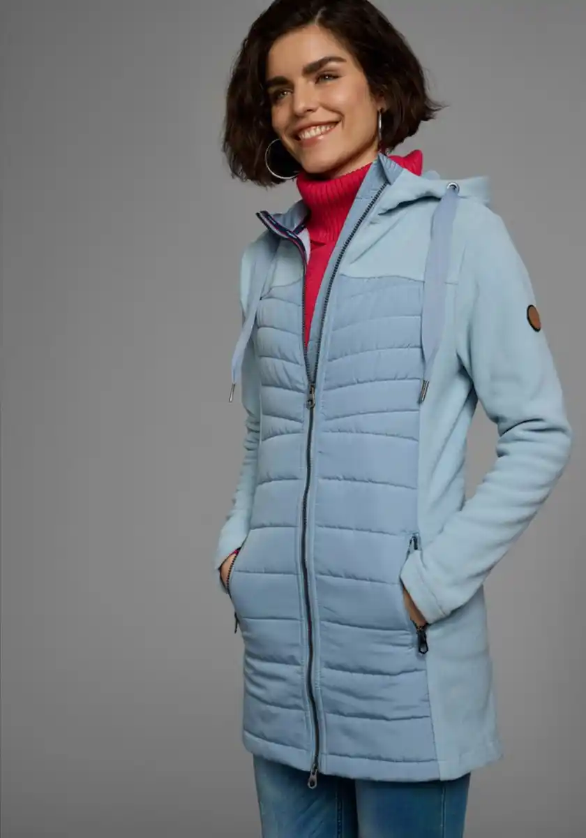 Bild 1 von KangaROOS Langjacke im modischen Materialmix, Blau|grau