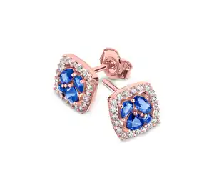 925 Silber Ohrstecker »Blau Cluster«