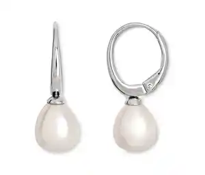925 Silber Creolen mit Süßwasserzuchtperle