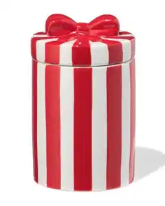 Topf ⌀ 10 × 14 cm, Keramik, Schleife, Rot