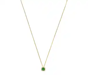 375 Gold Kette mit Schmuckstein Smaragdgrün