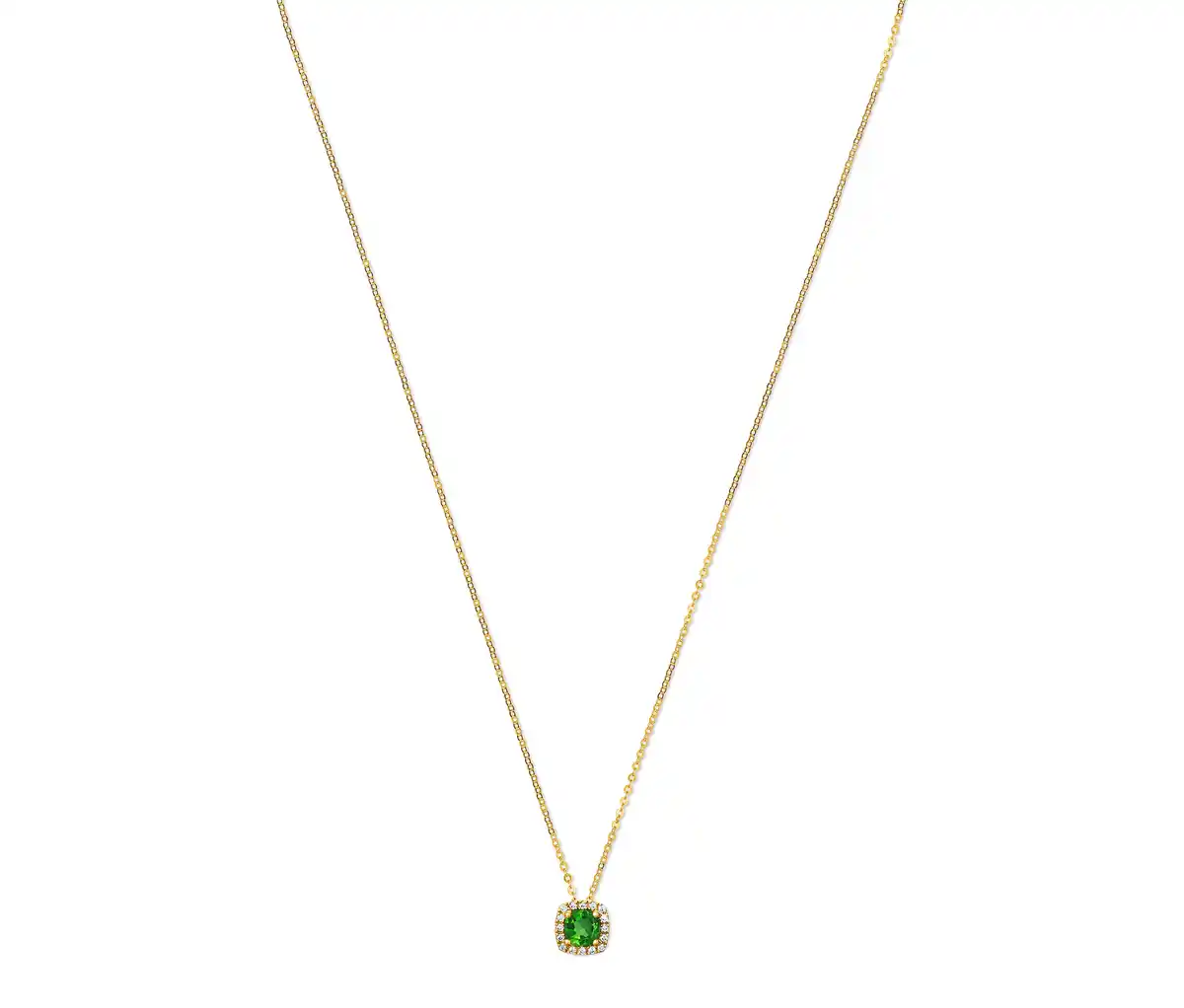 Bild 1 von 375 Gold Kette mit Schmuckstein Smaragdgrün