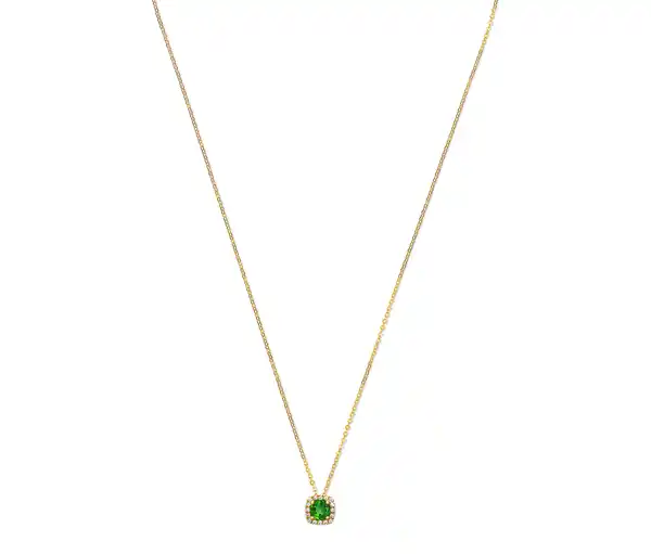 Bild 1 von 375 Gold Kette mit Schmuckstein Smaragdgrün